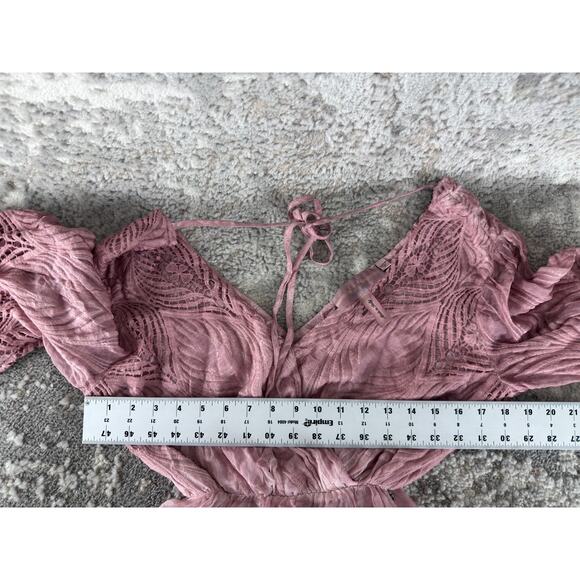 Guess Size S Babydoll Fairy Romantic Girlhood Romantic Top Pink V Neck - Picture 4 of 9